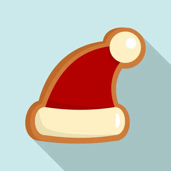 Lebkuchen-Weihnachtsmann-Ikone im flachen Stil — Stockvektor