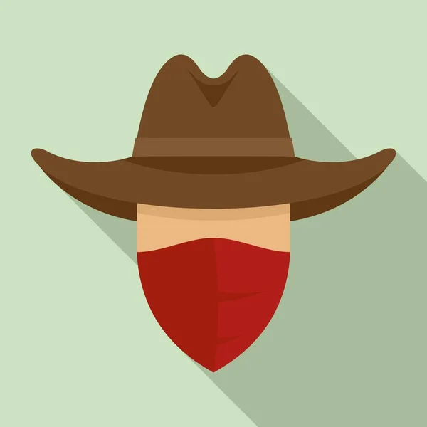 Sivatagi cowboy ikon, lapos stílus — Stock Vector