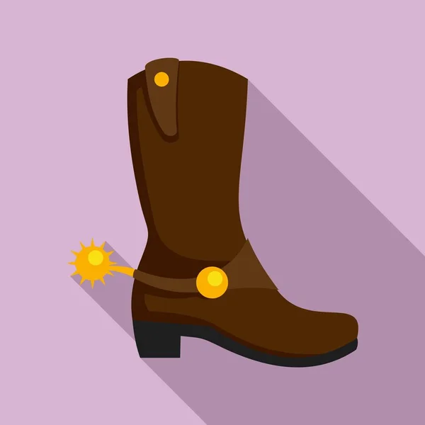 Cowboy boot icoon, platte stijl — Stockvector
