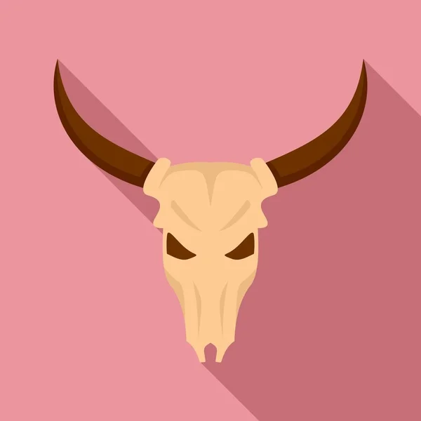 Ícone de caveira de vaca, estilo plano — Vetor de Stock