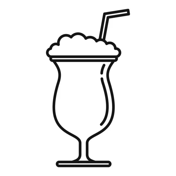 Eiscreme-Smoothie-Symbol, Outline-Stil — Stockvektor