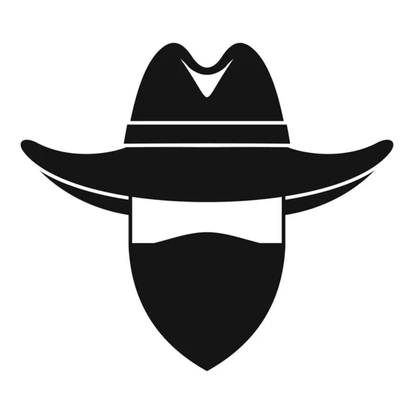 Pouštní kovbojská ikona, jednoduchý styl — Stockový vektor