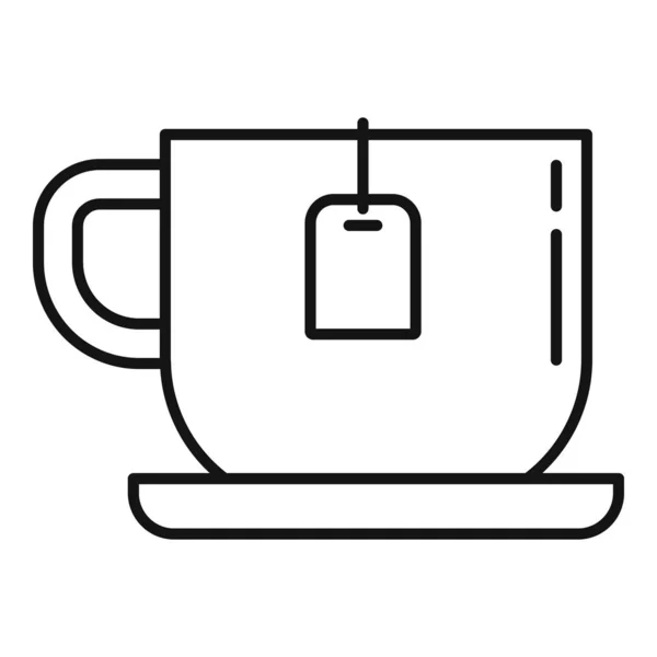 Teetassen-Ikone, Outline-Stil — Stockvektor
