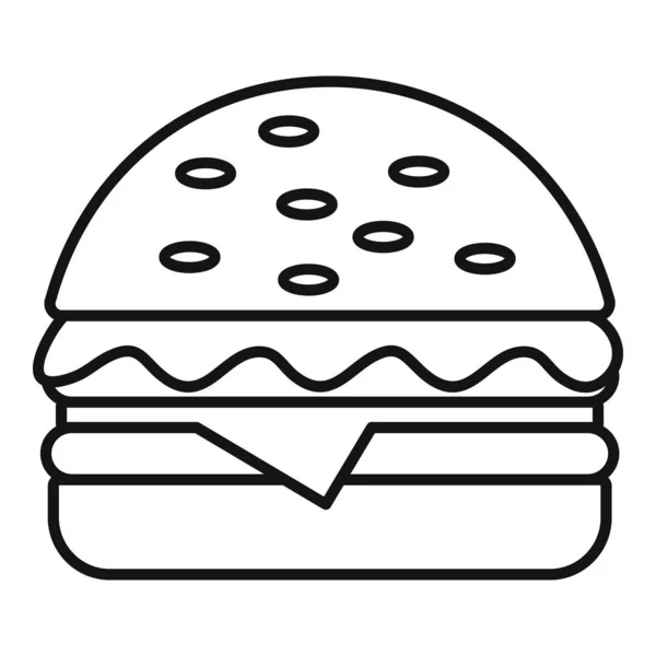 Иконка бургера, стиль контура — стоковый вектор