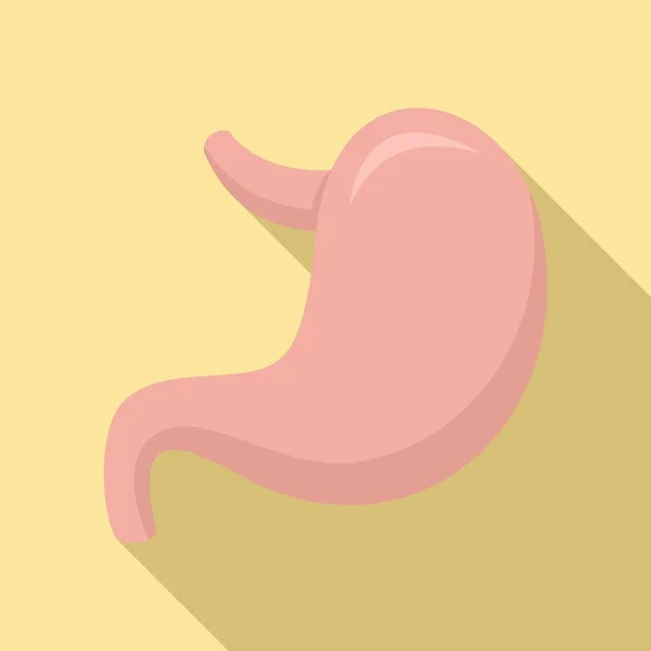 Икона человеческого желудка, плоский стиль — стоковый вектор