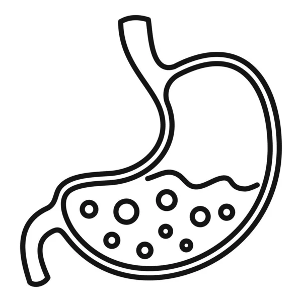 Icono de estómago de comida, estilo de esquema — Vector de stock