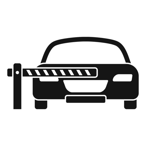 Ícone de barreira de estacionamento de carro, estilo simples — Vetor de Stock