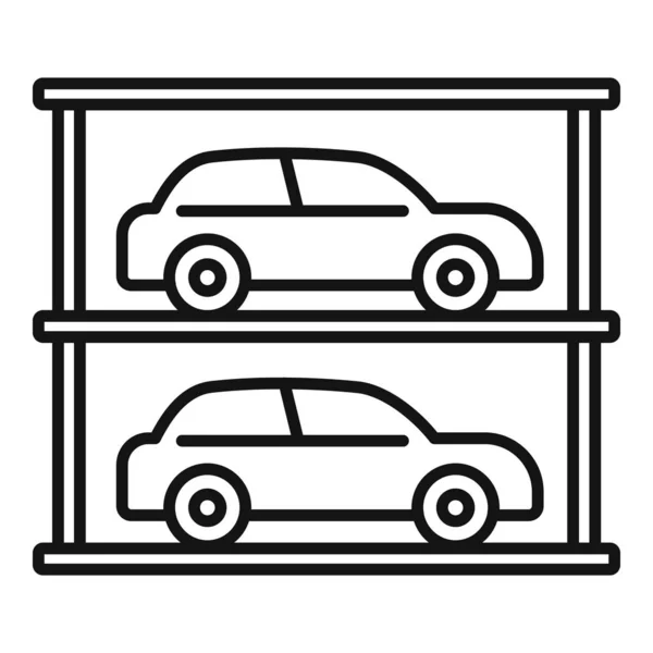 Underground mall parking icon, outline style — Stock Vector