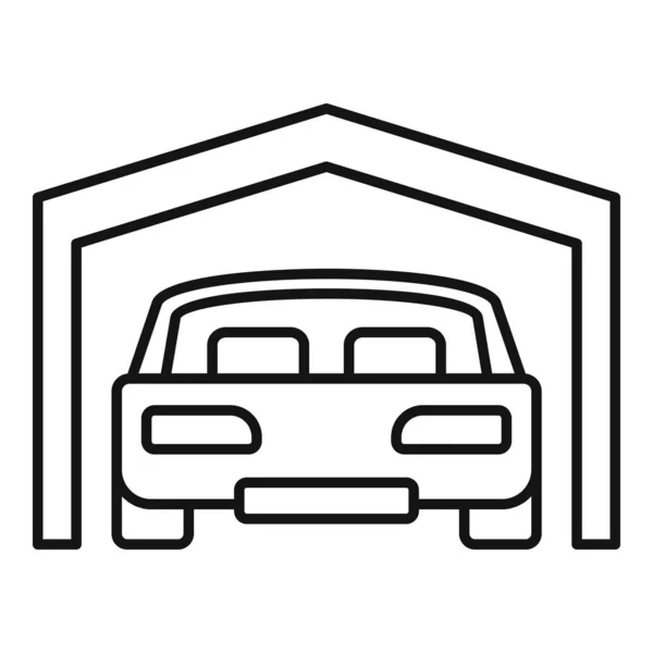 Icône de garage de parking, style contour — Image vectorielle