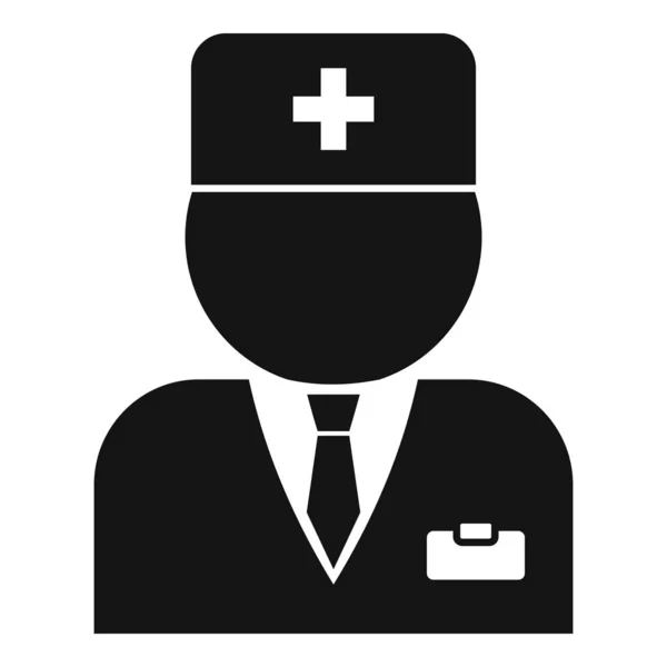 Икона врача больницы, простой стиль — стоковый вектор