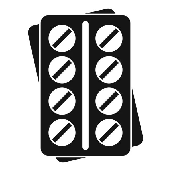 Pillen-Pack-Symbol, einfacher Stil — Stockvektor