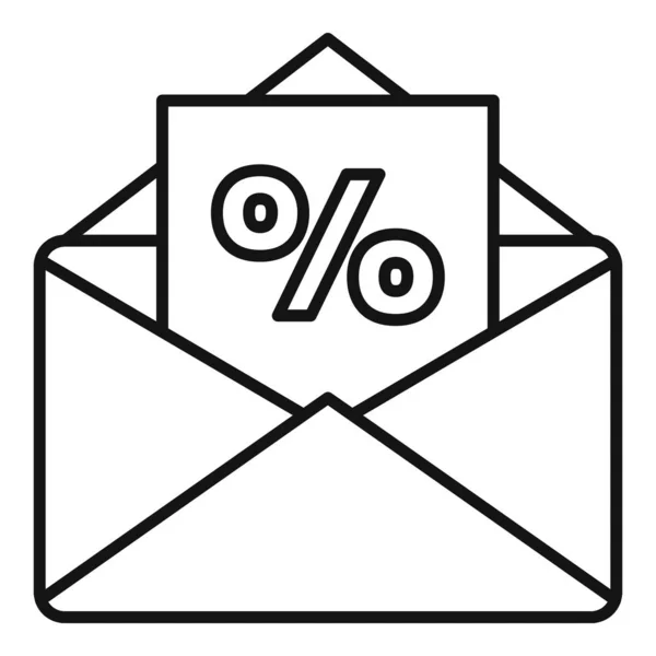 Icône de courrier de fidélité, style contour — Image vectorielle