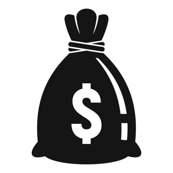 Textile money bag icon, simple style — 스톡 벡터