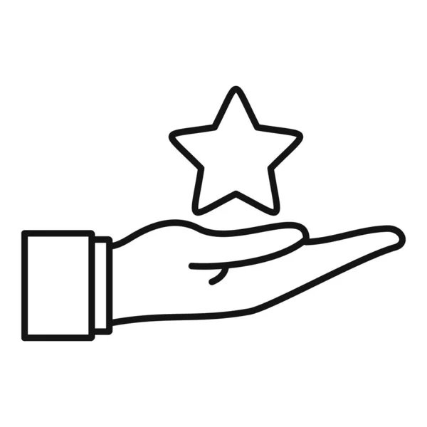 Ícone da mão da estrela da lealdade, estilo do esboço — Vetor de Stock