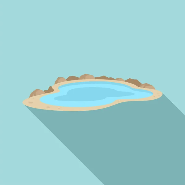 Icône lac d'eau, style plat — Image vectorielle