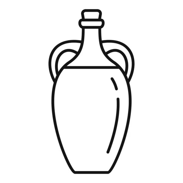 Olijfolie fles pictogram, Kaderstijl — Stockvector