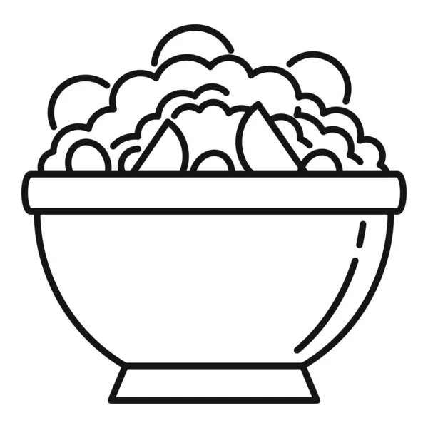 Icône de salade grecque, style contour — Image vectorielle