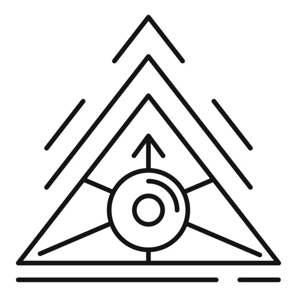 炼金术三角形图标,轮廓风格 — 图库矢量图片