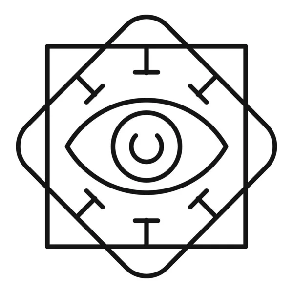 Zednářská ikona oka, styl osnovy — Stockový vektor