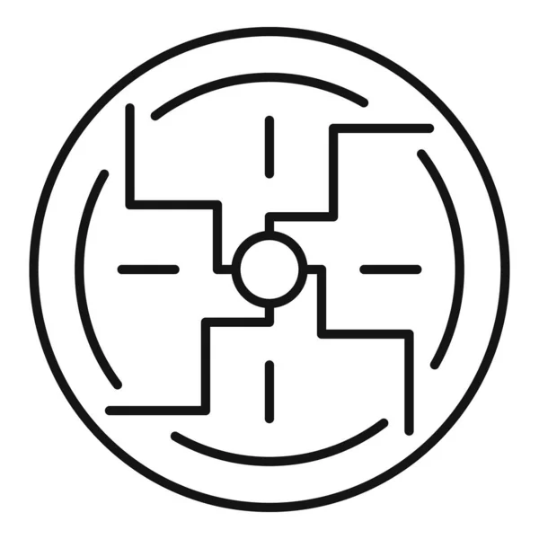 Icona del segno a spirale negativa, stile contorno — Vettoriale Stock