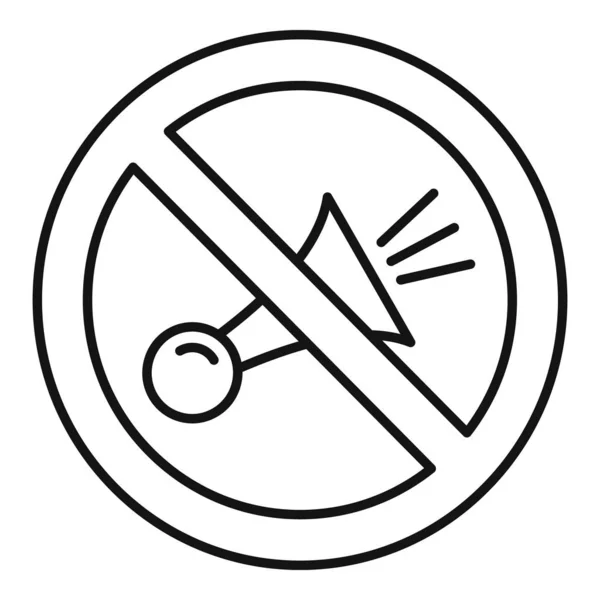 No honk icon, outline style — Stock Vector