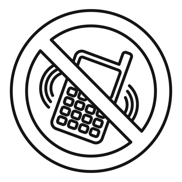 Kein Smartphone-Klingelzeichen, Konturenstil — Stockvektor