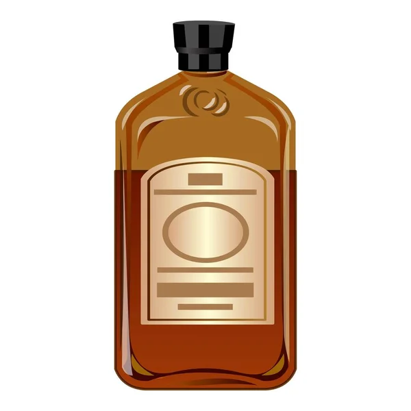 Whisky bottle icon, cartoon style — Stock Vector