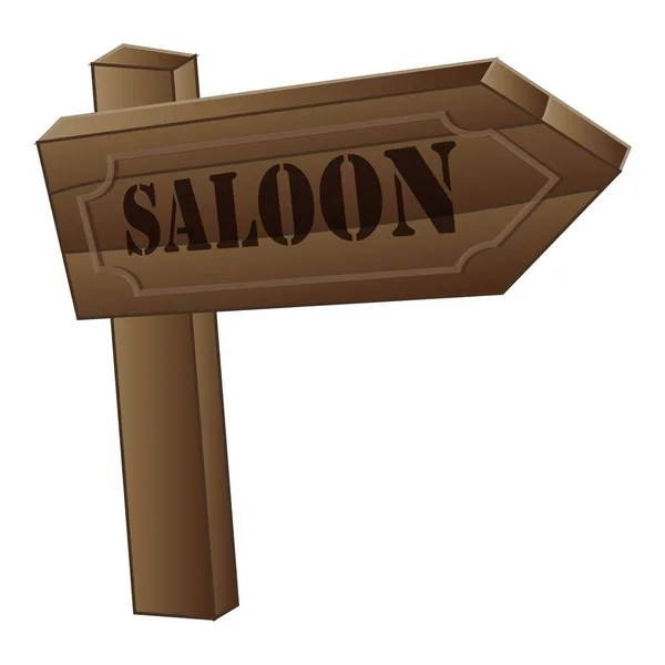 Ikon papan tanda saloon, gaya kartun - Stok Vektor