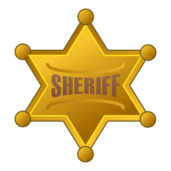 Icono de estrella del sheriff, estilo de dibujos animados — Archivo Imágenes Vectoriales