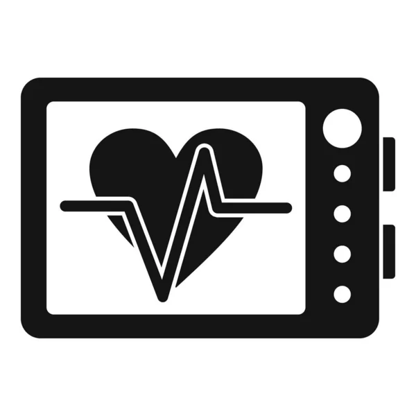 Icono de cardiograma en línea, estilo simple — Vector de stock