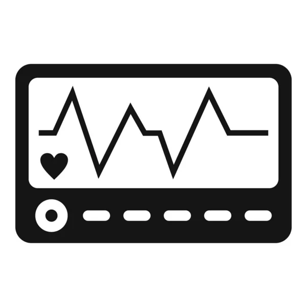 Icono del electrocardiograma del paciente, estilo simple — Vector de stock