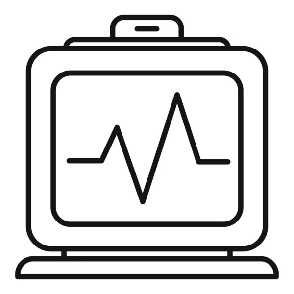 Icono del electrocardiograma del hospital, estilo del esquema — Vector de stock