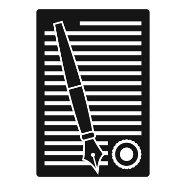 Legislation paper icon, simple style vector