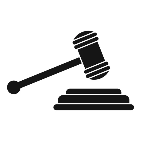 Icono de martillo de juez, estilo simple — Vector de stock