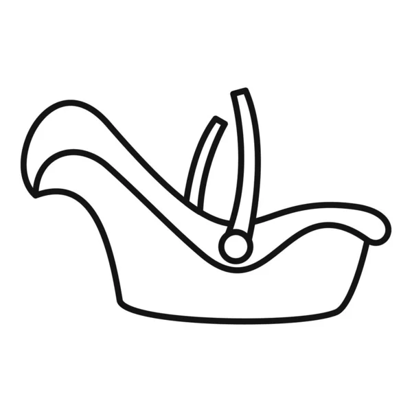 Baby voertuigstoel pictogram, omtrek stijl — Stockvector