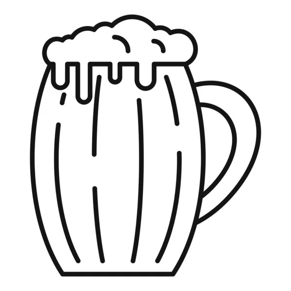 Drycker kvass ikon, kontur stil — Stock vektor