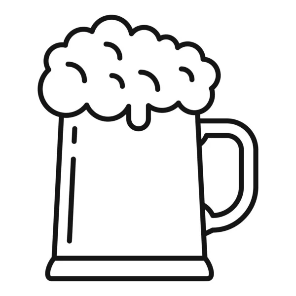 Wood kvass mug icon, outline style — Stock Vector