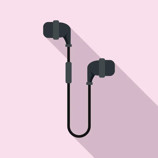 Digital wireless earbuds icon, flat style — Stock Vector