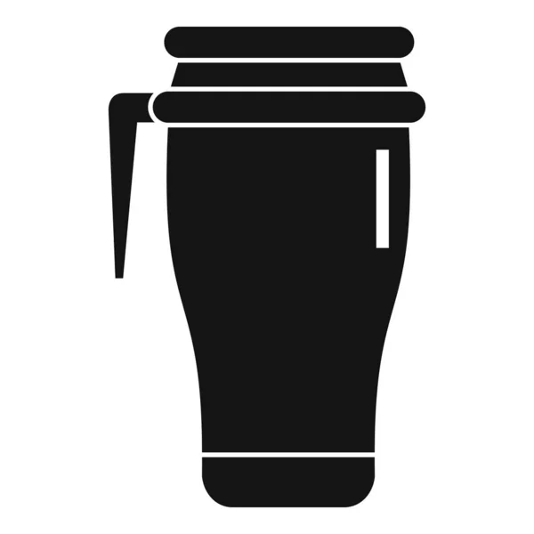 Icono de taza de vacío de metal, estilo simple — Vector de stock