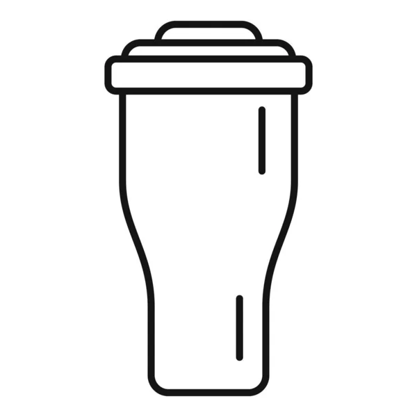Horký termo pohár ikona, obrys styl — Stockový vektor