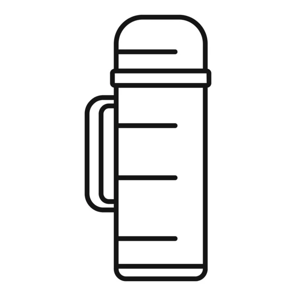 Значок пластиковой термобутылки, стиль контура — стоковый вектор