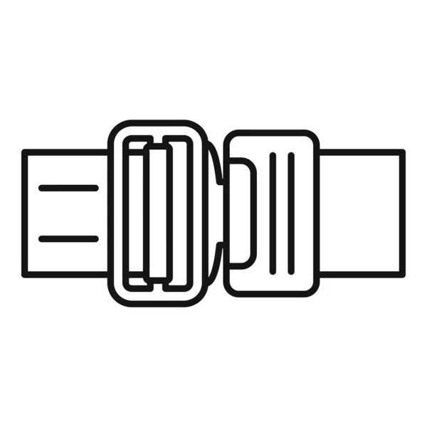 Icône ceinture de sécurité, style contour — Image vectorielle