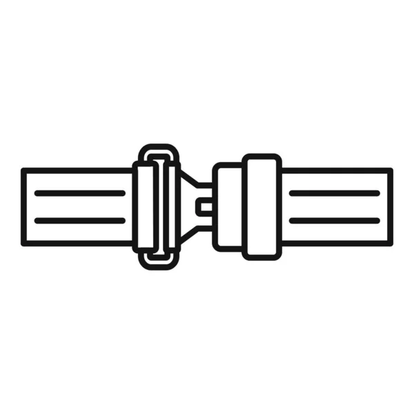 Icono del cinturón de seguridad de prevención, estilo de contorno — Vector de stock