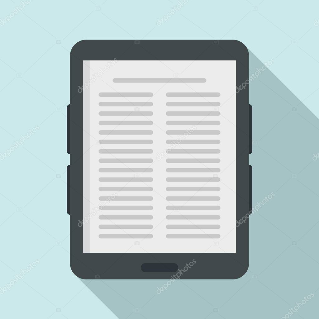 Paper ebook icon, flat style
