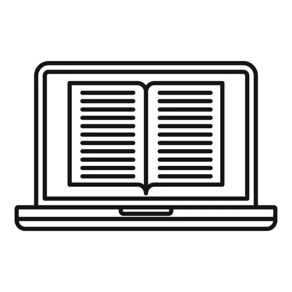 ノートパソコンのアイコン、アウトラインスタイル — ストックベクタ