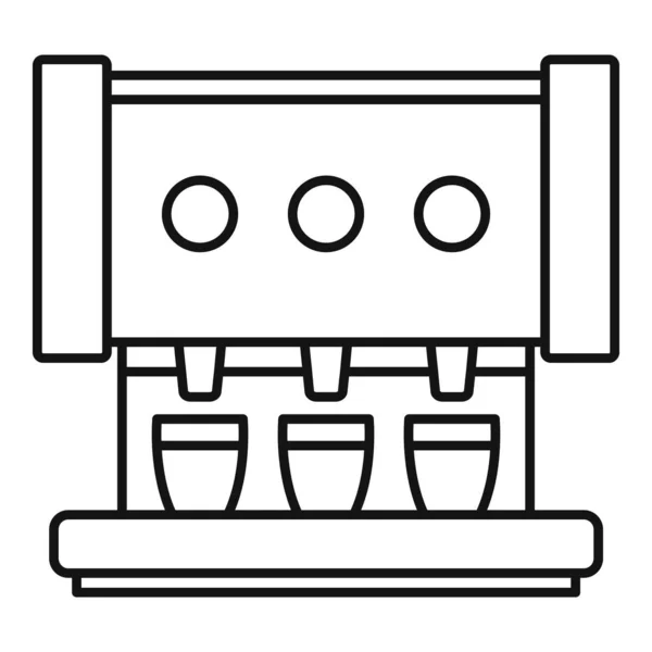 Icona della macchina da caffè bevanda, stile contorno — Vettoriale Stock