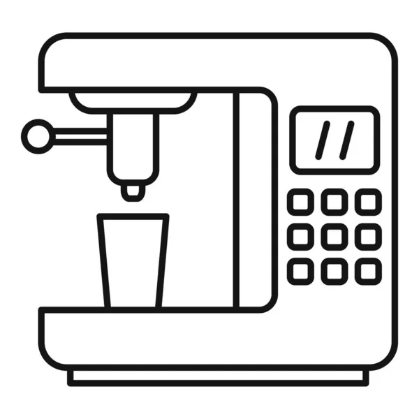 Warmte koffiezetapparaat pictogram, omtrek stijl — Stockvector