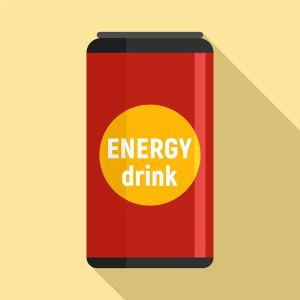 Energy Drink Produkt-Ikone, flacher Stil — Stockvektor