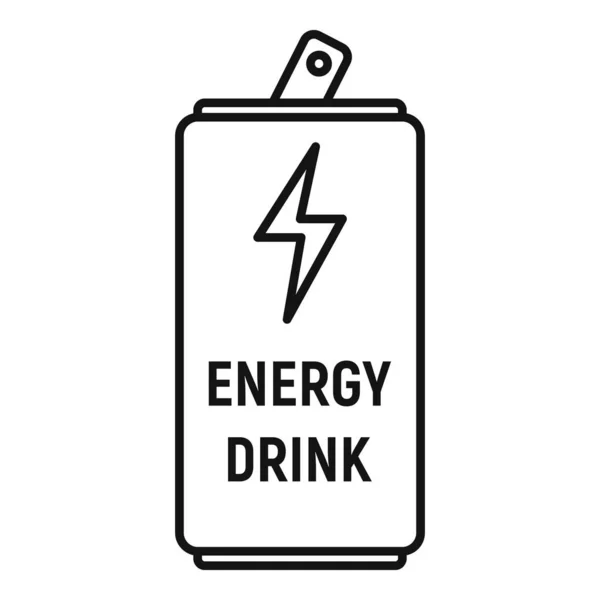 Energy drink bottle icon, outline style — Stock Vector