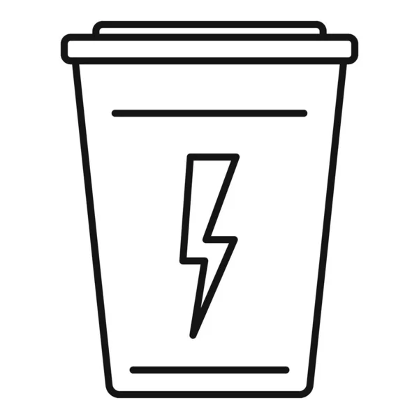 Taze enerji içeceği ikonu, taslak biçimi — Stok Vektör